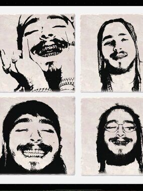 Post Malone Ceramic Coasters – Set of 4 🎵